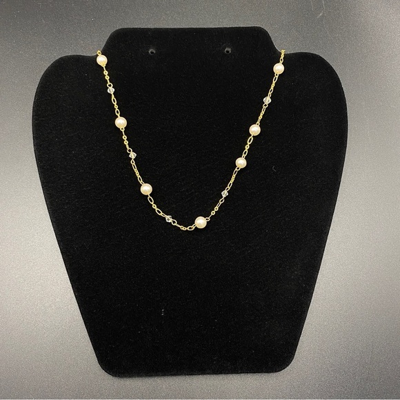 PHD Pearl & Gold Chain Choker Necklace - Picture 2 of 8